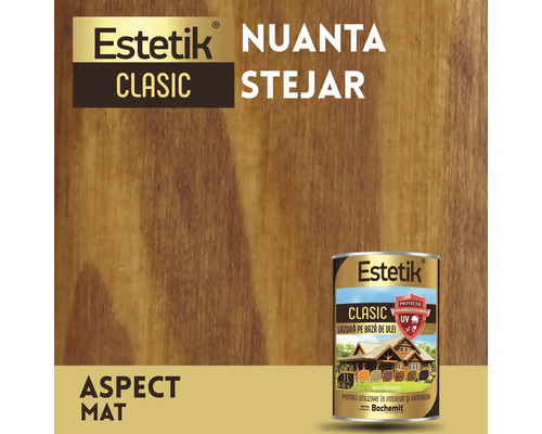 Conservă lazură lemn Estetik Classic cu nuanță de stejar și aspect mat