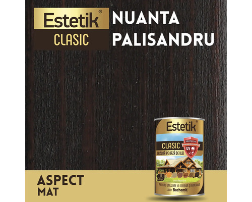 Lazura pentru lemn Estetik Palisandru pentru utilizare la interior și exterior