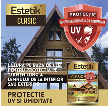Lazura de ulei Estetik Clasic pentru interior și exterior cu protecție UV și protecție împotriva umidității.