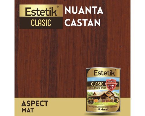 Lazură pentru lemn Estetik castan pentru interior și exterior