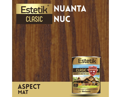Lazura Estetik Clasic Nuanta Nuc pentru interior si exterior