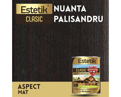 Lazura pentru lemn Estetik Classic palisandru, detaliu
