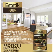 Interior cu podea din lemn și cutie de lac Estetik Floor pentru podele din lemn.