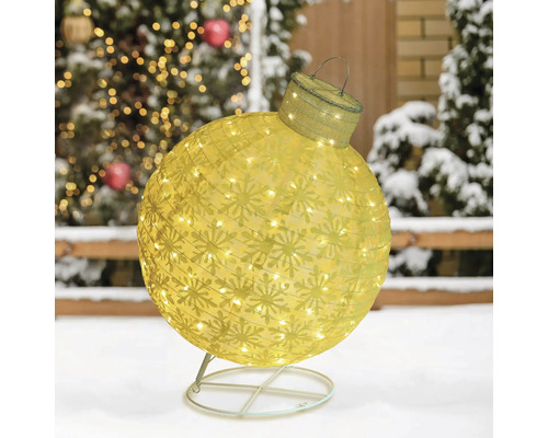 Glob decorativ de Crăciun cu model de fulg de nea și iluminare pentru exterior