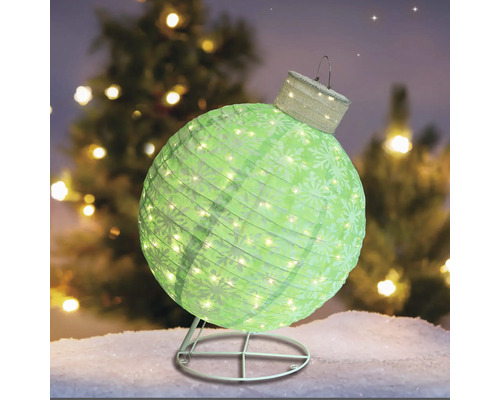 Glob decorativ de Crăciun cu iluminare pe un suport