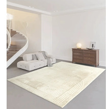 Living cu covor, canapea, comodă și scară spiralată