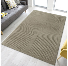 Covor dreptunghiular cu model semicerc în camera de zi.