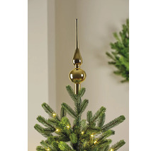 Vârf de brad auriu pe un brad de Crăciun