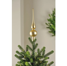 Vârf de brad auriu pe un pom de Crăciun