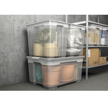 Cutii de depozitare transparente stivuite cu capace pentru depozitarea diferitelor obiecte