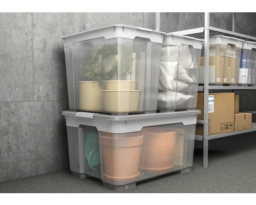 Cutii de depozitare transparente stivuite cu capace pentru depozitarea diferitelor obiecte