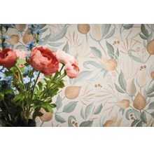 Tapetă decorativă cu motiv floral și buchet în prim-plan
