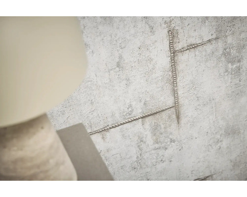 Panou decorativ de perete cu aspect de beton şi relief liniar