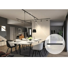 Sufragerie cu sistem de șine și lămpi suspendate