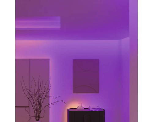 Spațiu decorativ cu iluminare indirectă și design minimalist