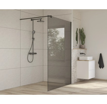 Baie modernă cu paravan de duș din sticlă și armături