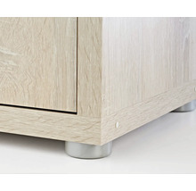 Prim-plan al unei piese de mobilier cu structură din lemn și picioare