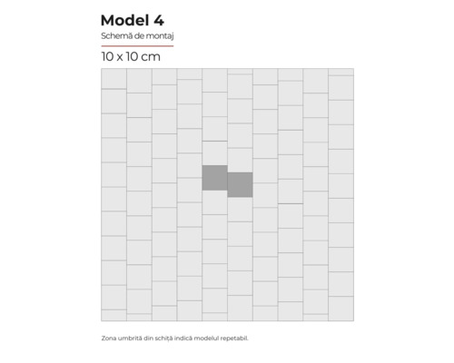 Schema de montaj a plăcilor, model 4, 10 x 10 cm