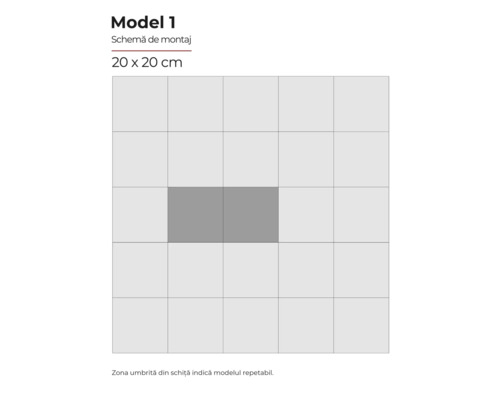 Schema de montaj Modelul 1, 20 x 20 cm