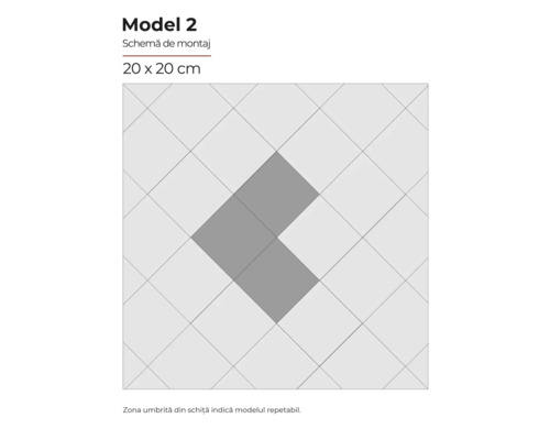 Modelul 2 schema de montaj 20 x 20 cm