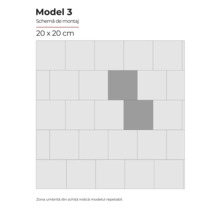 Schema de montaj Modelul 3 pentru plăci de 20 pe 20 centimetri