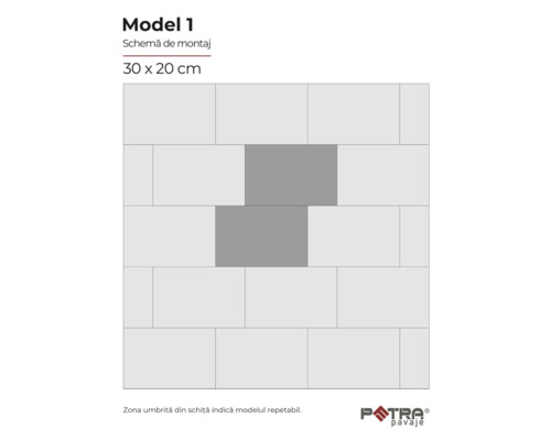 Modelul 1 schemă de montaj 30 x 20 centimetri