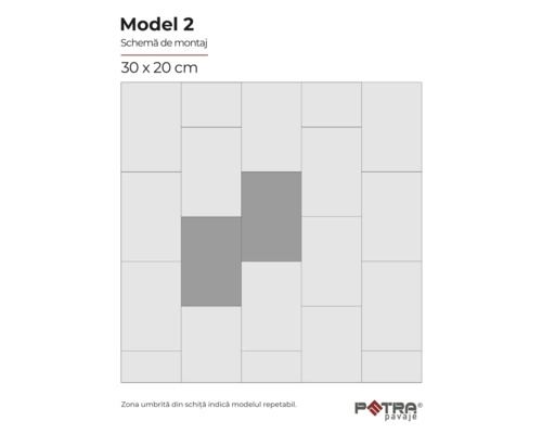 Model de montaj numărul 2 cu dimensiunile 30 x 20 cm