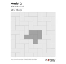 Model de montaj Model 2 pentru pavele 20 x 10 cm
