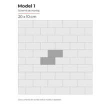 Modelul 1 schema de montaj pentru gresie 20 x 10 cm