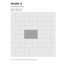 Schema de montaj Model 4 pentru plăci ceramice, dimensiune 20 x 10 cm