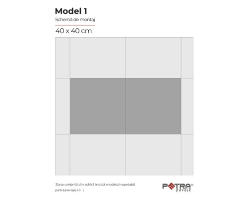 Model 1 schemă de montaj 40 x 40 cm