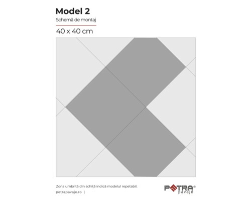 Model 2 schemă de montaj, 40 x 40 cm