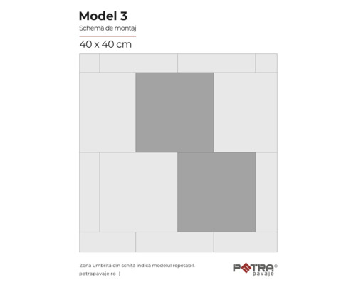 Modelul 3 schemă de montaj 40 x 40 cm