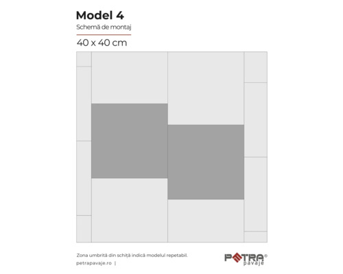 Schema de montaj Modelul 4 cu dimensiunile 40 x 40 cm