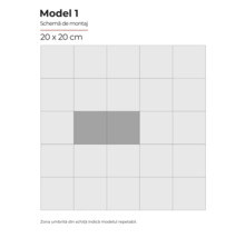 Schema de montaj Model 1 pentru plăci de 20 x 20 cm