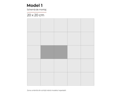 Schema de montaj Model 1 pentru plăci de 20 x 20 cm