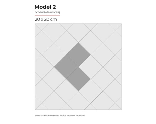 Schema de montaj gresie model 2, format gresie 20 x 20 cm