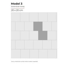 Schema de montaj Modelul 3 cu aranjament plăci ceramice 20 x 20 cm