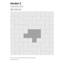 Model de montaj Modelul 2 pentru pavele, format 20 x 10 cm