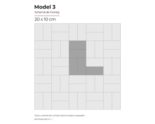 Model de montaj model 3, 20 x 10 cm
