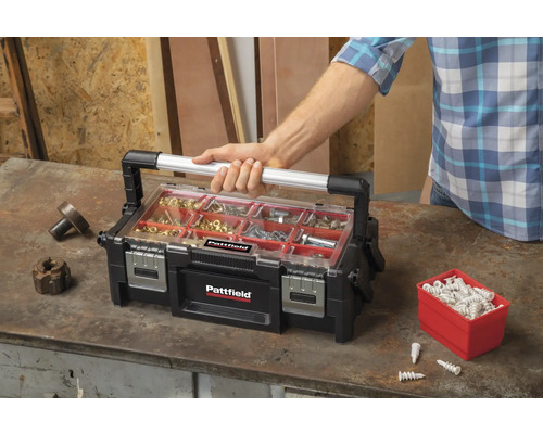 Cutie de sortimente Pattfield umplută cu șuruburi și piulițe