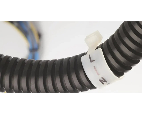 Furtun negru flexibil de protecție cabluri cu legătură de cablu