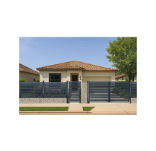 Casă cu gard modern și poartă de grădină