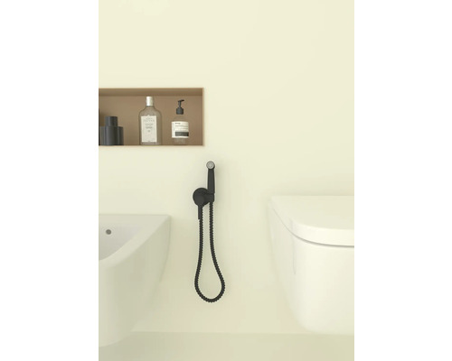 Baie cu bideu, toaletă și duș de mână