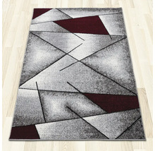 Covor cu model geometric în gri și bordo