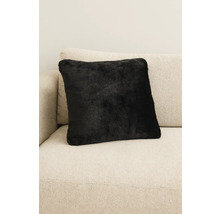 Pernă decorativă neagră pe o canapea