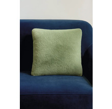 Pernă decorativă verde pe canapea albastră