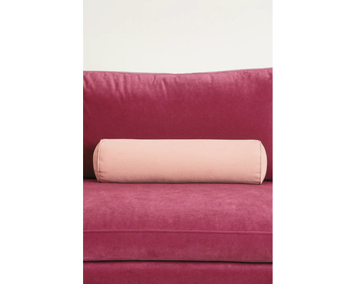 Pernă decorativă și rolă pe canapea