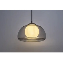 Lustr cu abajur din sticlă și iluminare interioară rotundă
