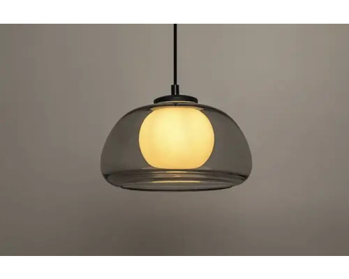 Lampa suspendată cu abajur rotund din sticlă